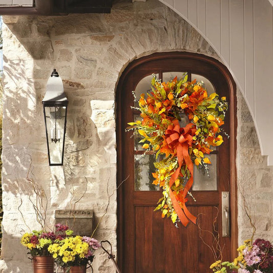 Shunmaii Thanksgiving Maple Leaf Wreath For Home Decor