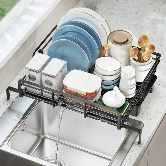 Hign-concerned Retractable Under Sink Dish Rack And Draining Board