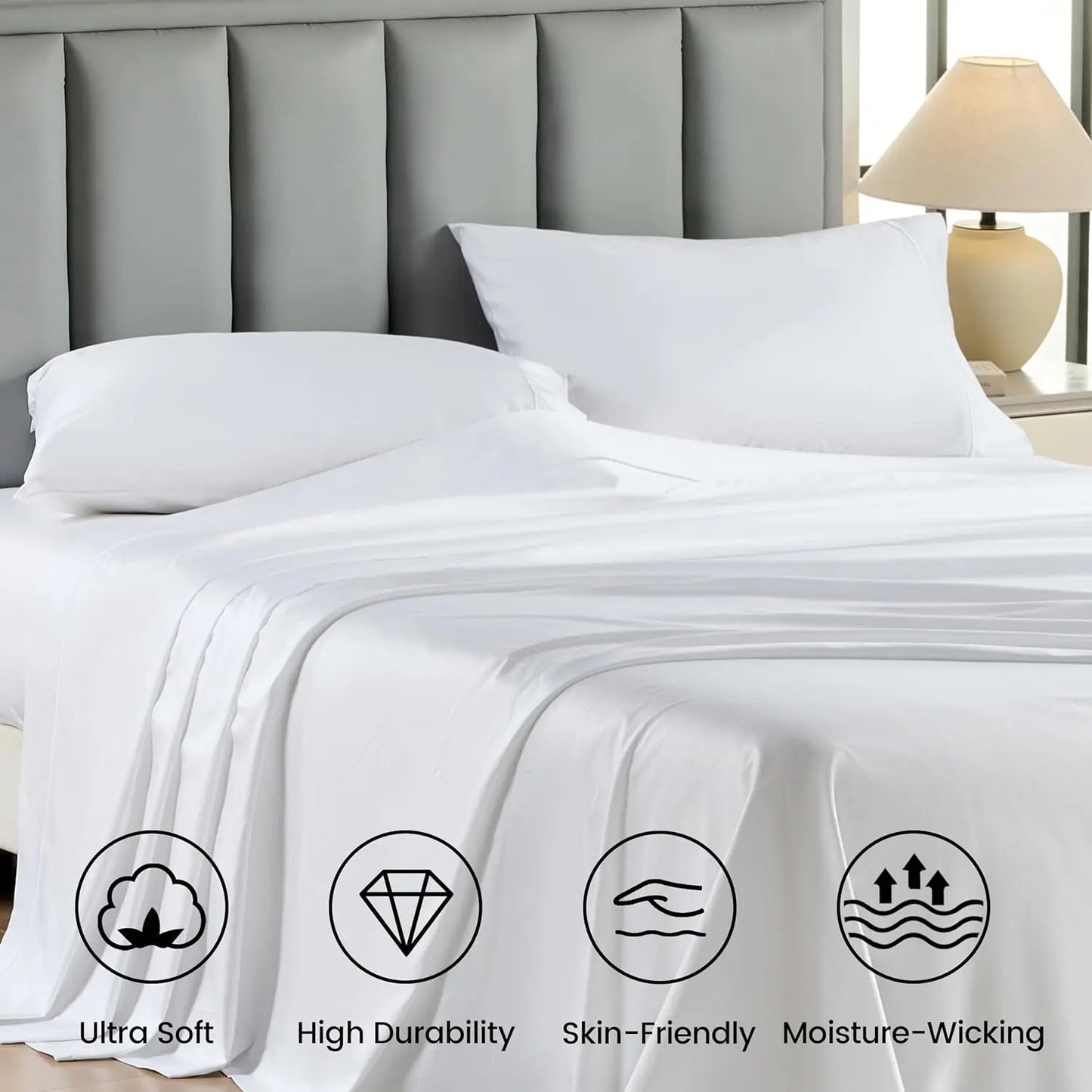 Simple Opulence Egyptian Cotton Sheet Set 4 Piece Sateen