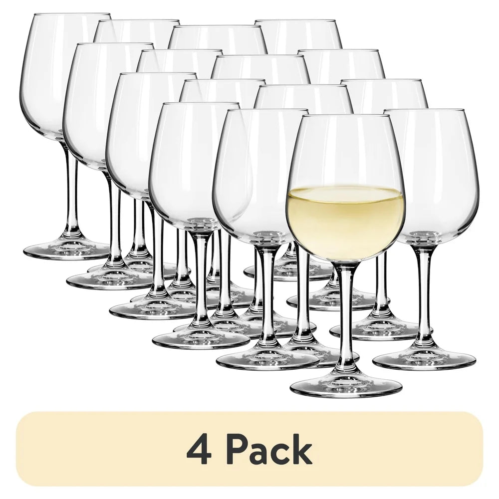4 Pack Elegant Wine Glass Set 12.75oz Clear Durable Glass