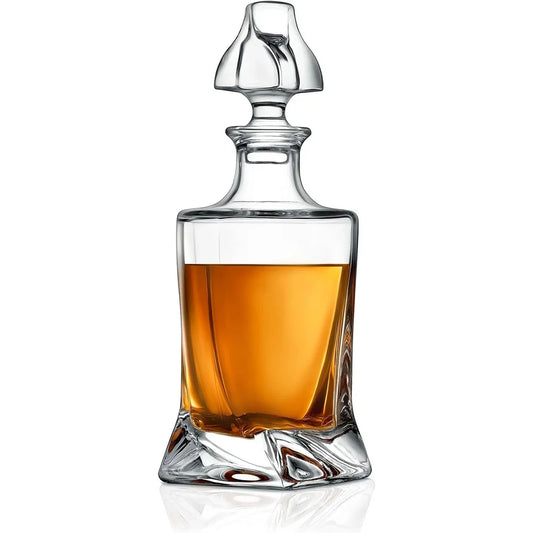 Elegant Glass Whiskey Decanter Brandy Wine Vodka 750ml