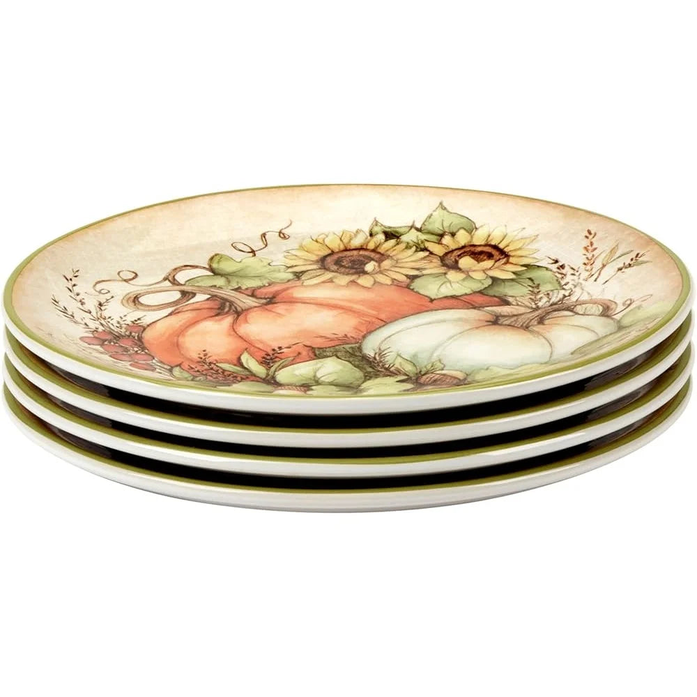 Autumn Breeze Salad Plates Set of 4 Harvest Artistry Ceramic