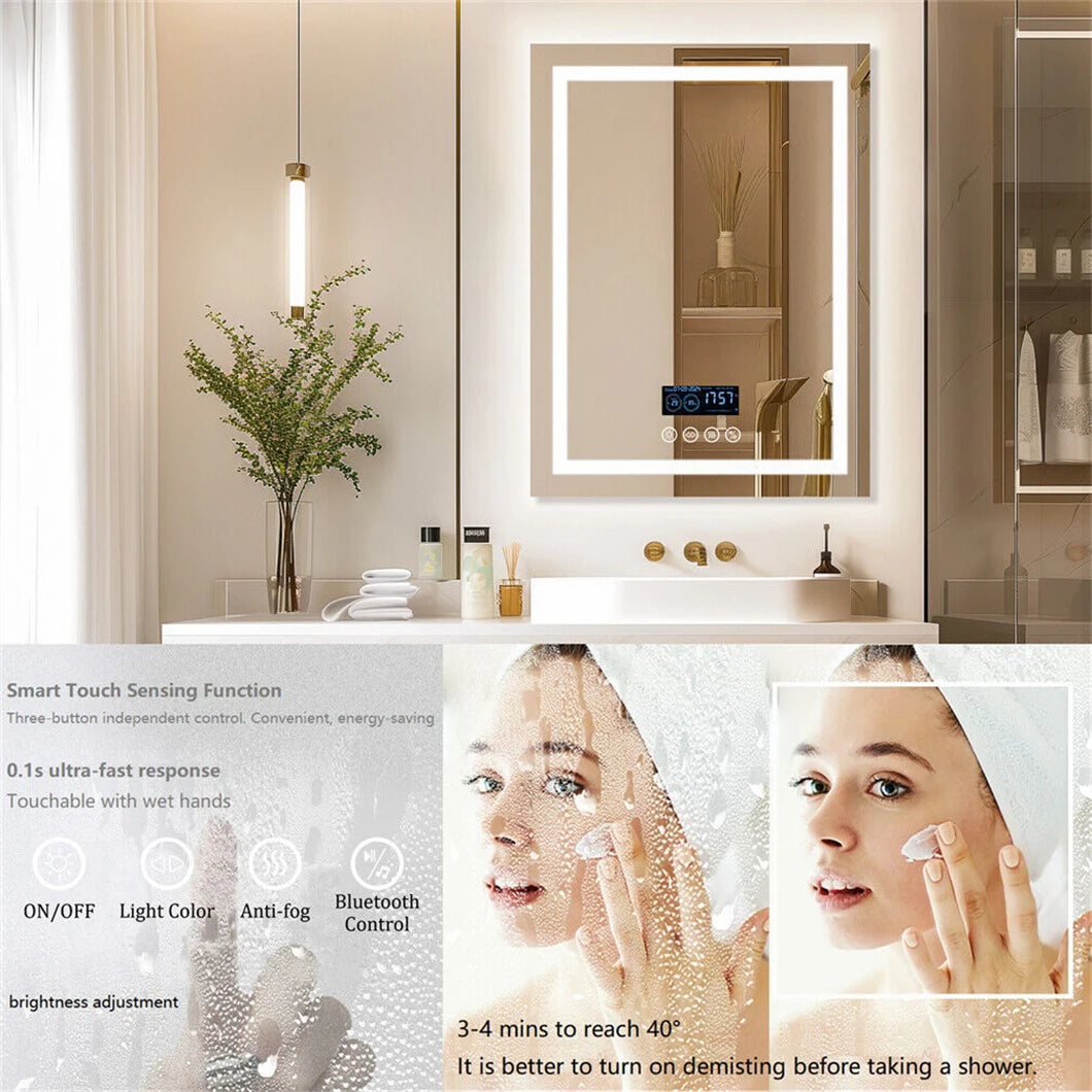 BORWART Smart LED Bathroom Mirror With Bluetooth Speaker