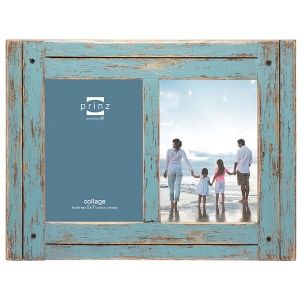 Rustic Hand-Painted Collage Picture Frame for Home Decor