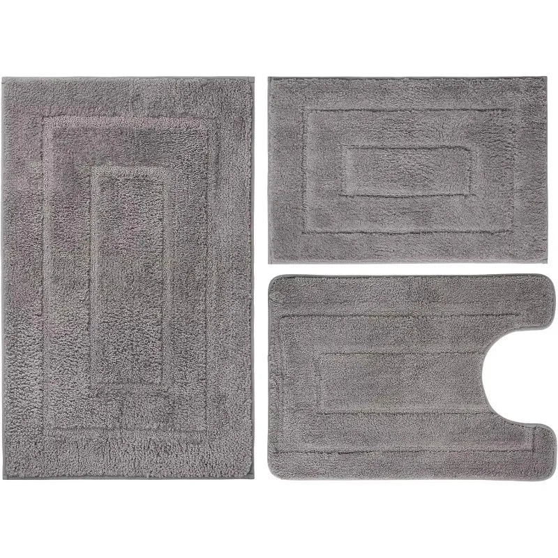 Ultra Absorbent Microfiber Bathroom Rug Set 3 Piece