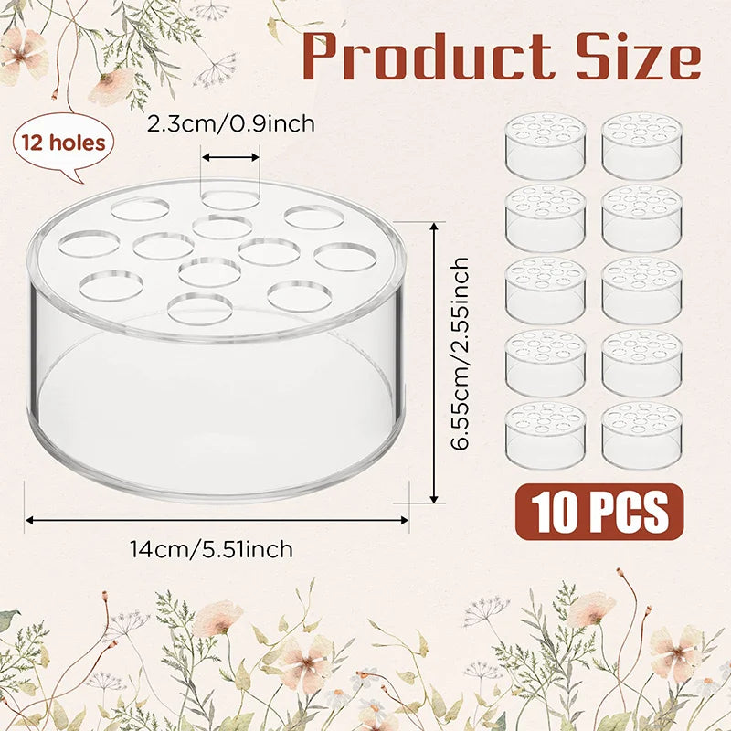 12 Hole Acrylic Vase for Elegant Wedding and Party Decor