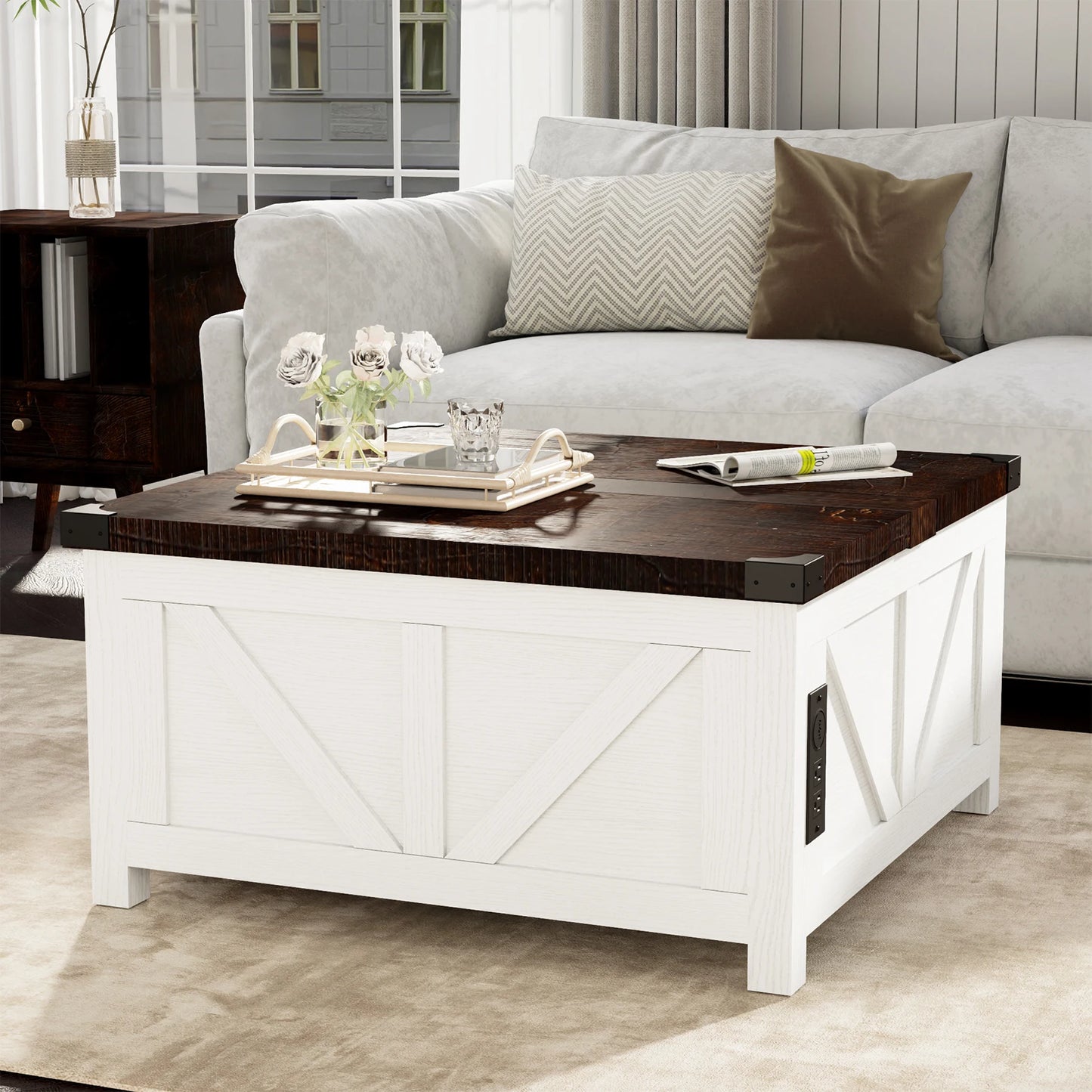Lift Top Coffee Table with Hidden Storage for Living Room