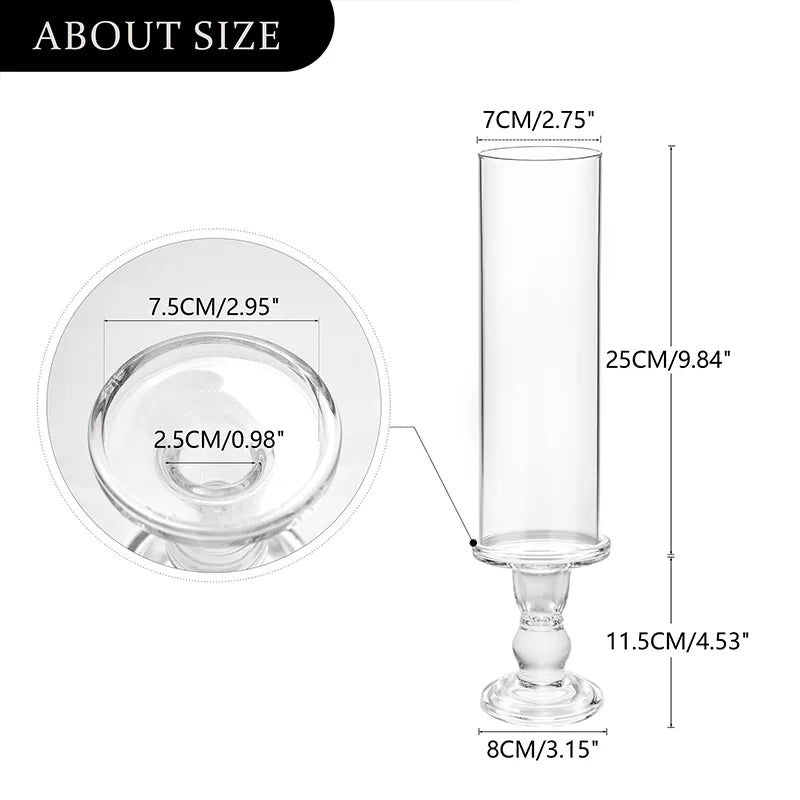 Clear Glass Hurricane Candle Holder Set Of 2 13 Inch Tall