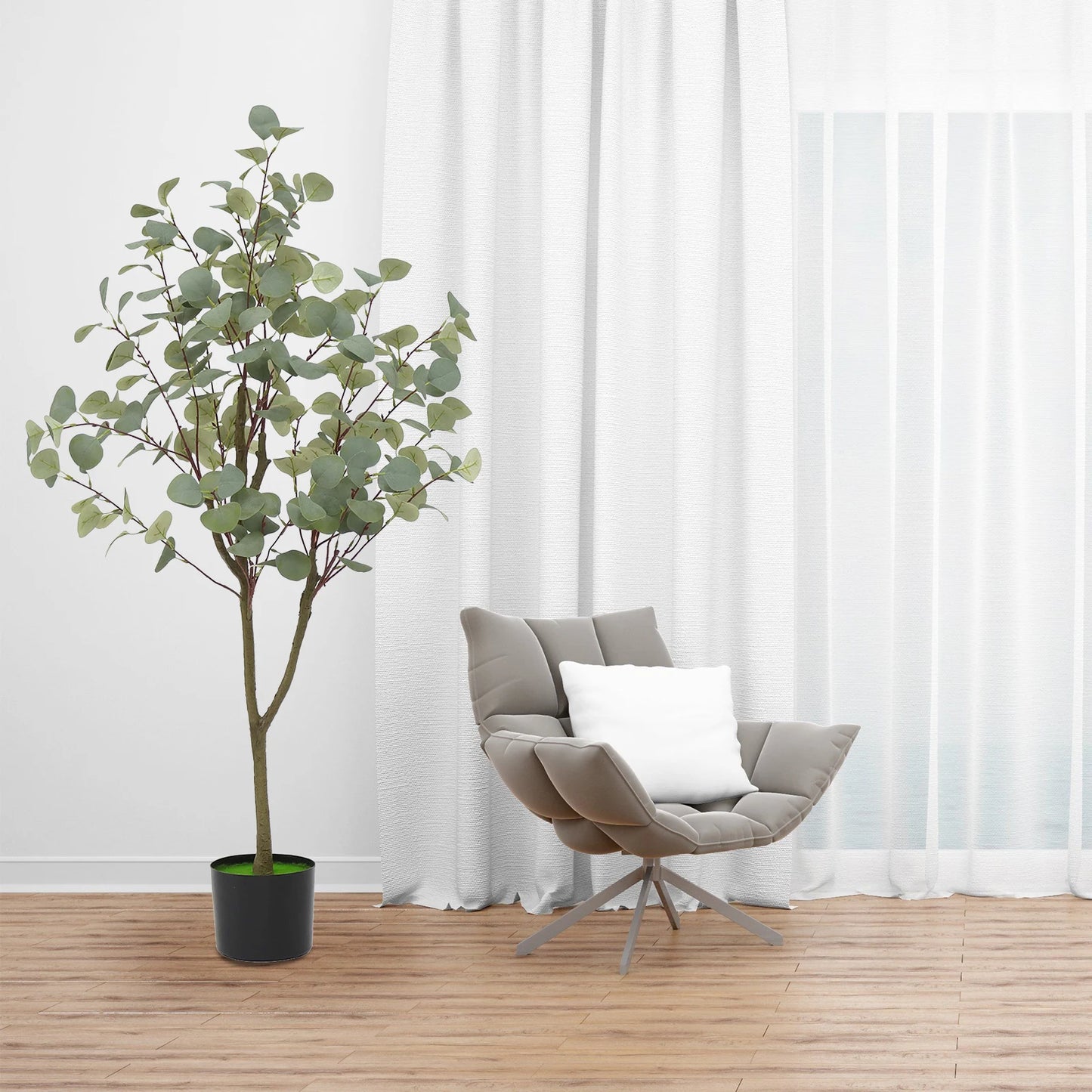 HiMISCN Eucalyptus Tree Artificial For Indoor Outdoor Decor