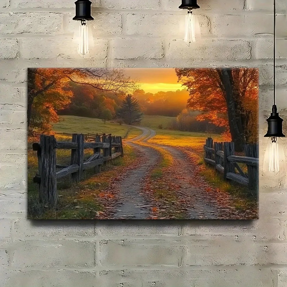 1.5 Inch Pine Frame Autumn Landscape Canvas Wall Art