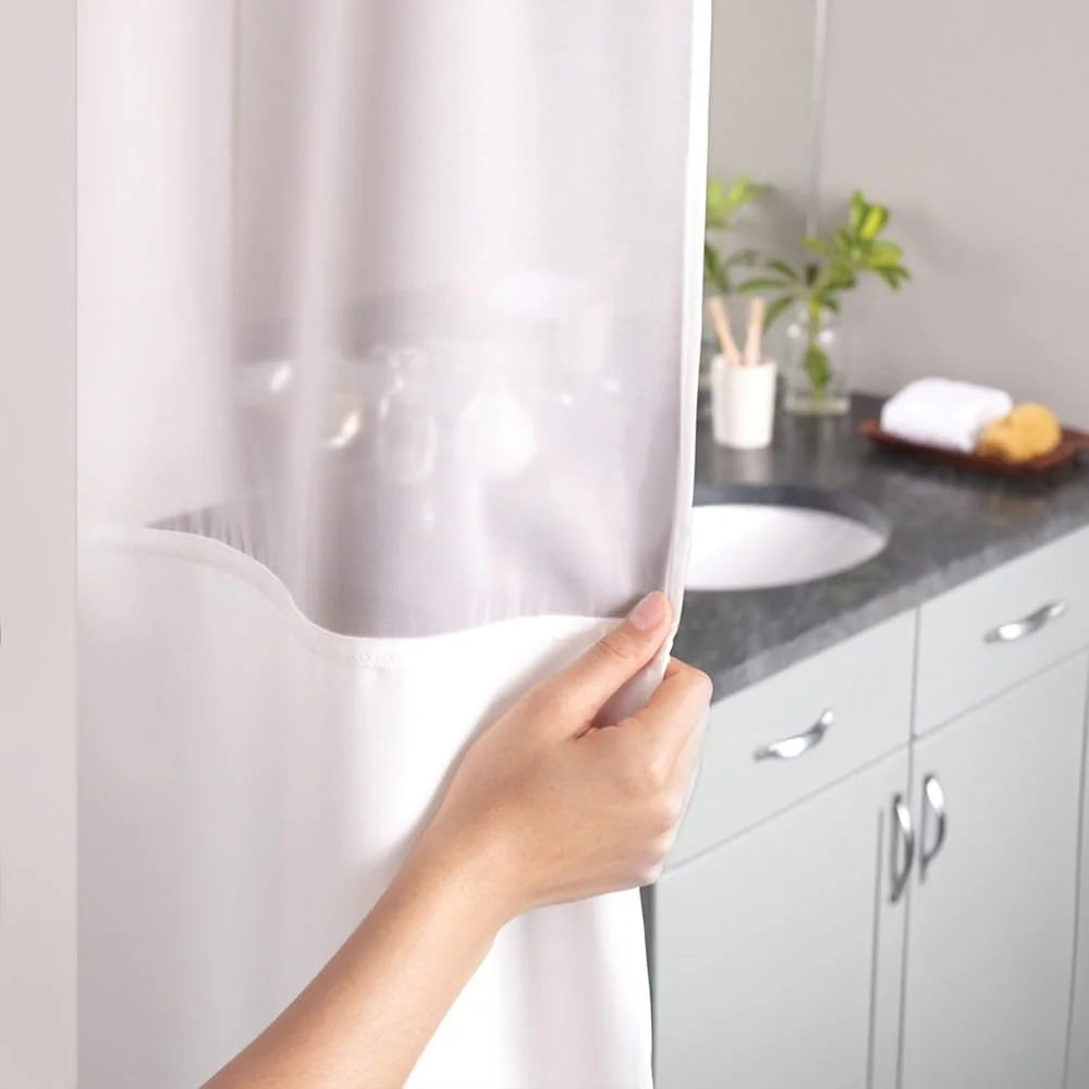 3 In 1 Shower Curtain Window Snap In Liner Flex On Rings
