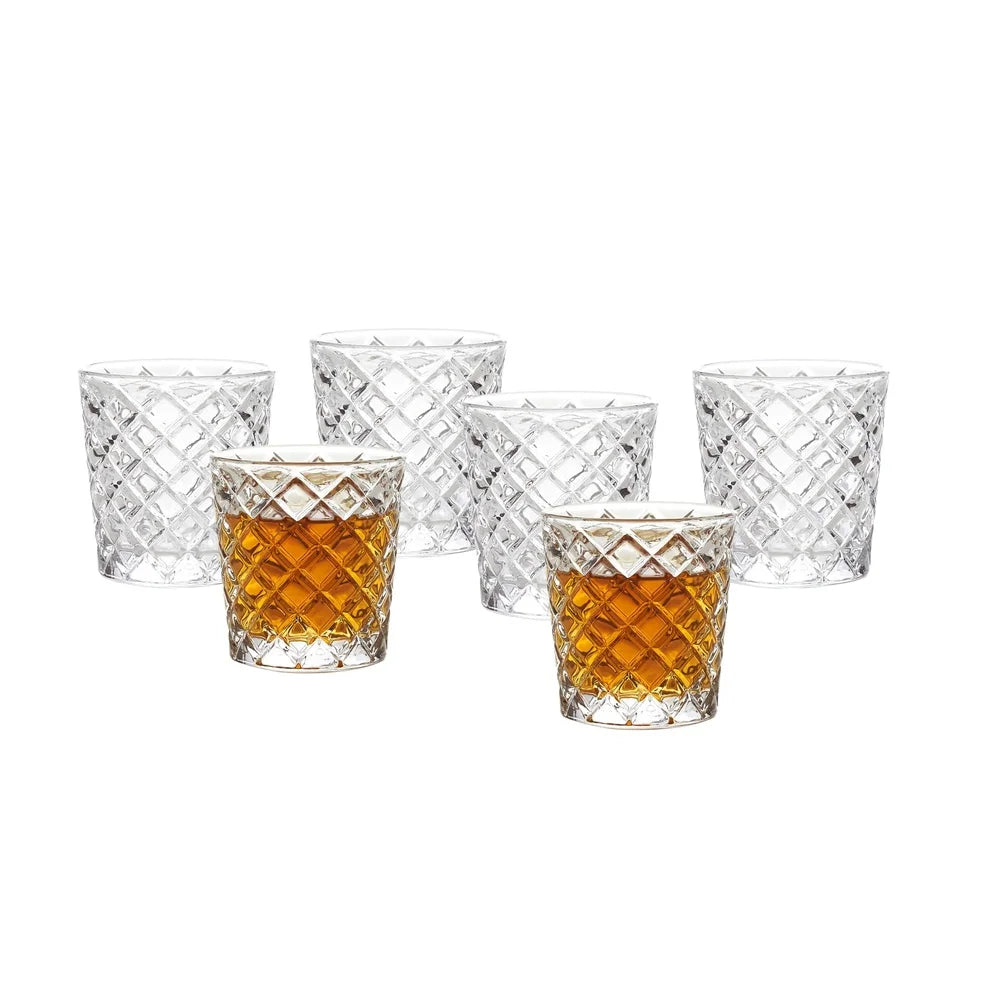 Clear Diamond Cut Shot Glasses Set Of 6 3 Oz Dishwasher Safe