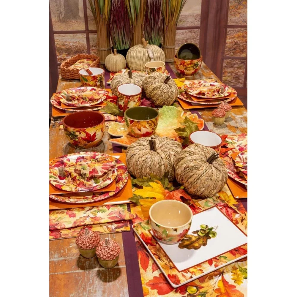 Thanksgiving Ceramic Bowl and Spreader Serving Set 14 Oz