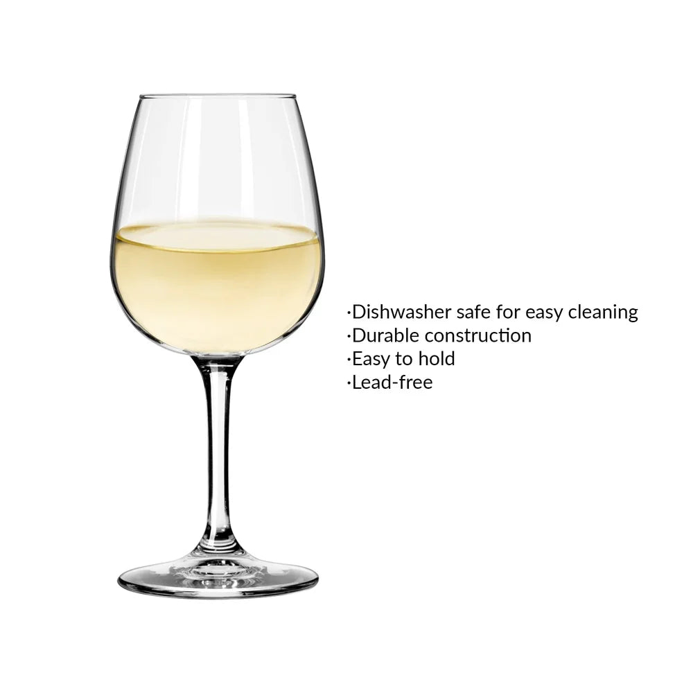 4 Pack Elegant Wine Glass Set 12.75oz Clear Durable Glass
