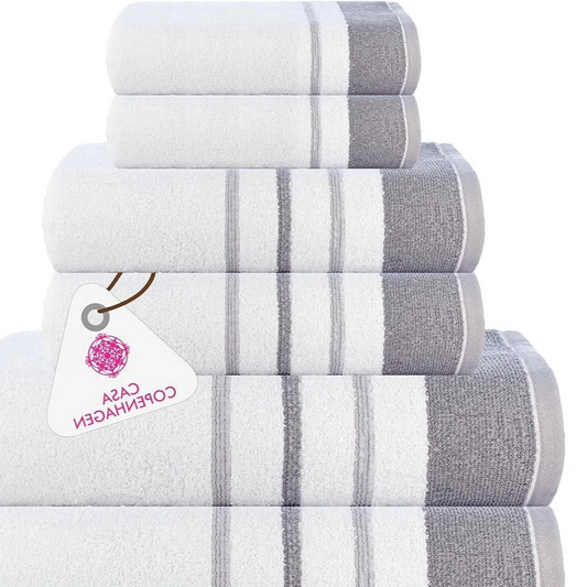 6 Pieces Cotton Towel Set Super Absorbent Bath Towels