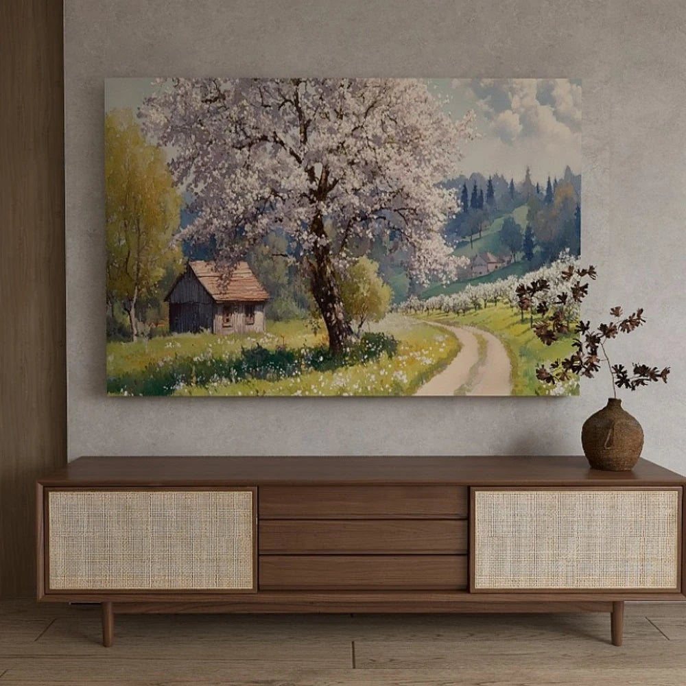 1.5 Inch Thick Pine Wood Frame Canvas Wall Art For Birthday
