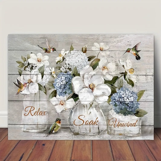 Rustic Farmhouse Canvas Wall Art Pine Frame 1.5 Inch Thick