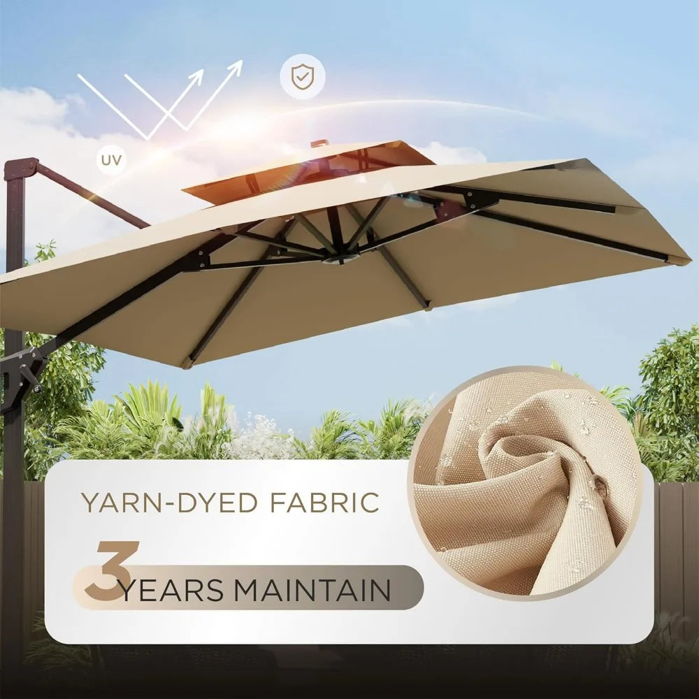 Heavy Duty Cantilever Patio Umbrella With 360 Rotation