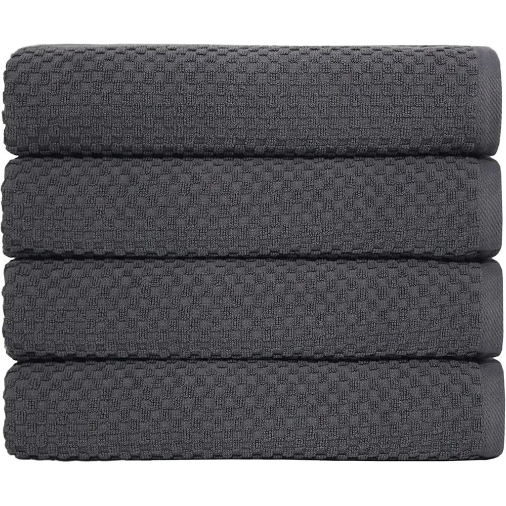 Luxury Waffle Bath Towel Set 4 Oversized Cotton Towels