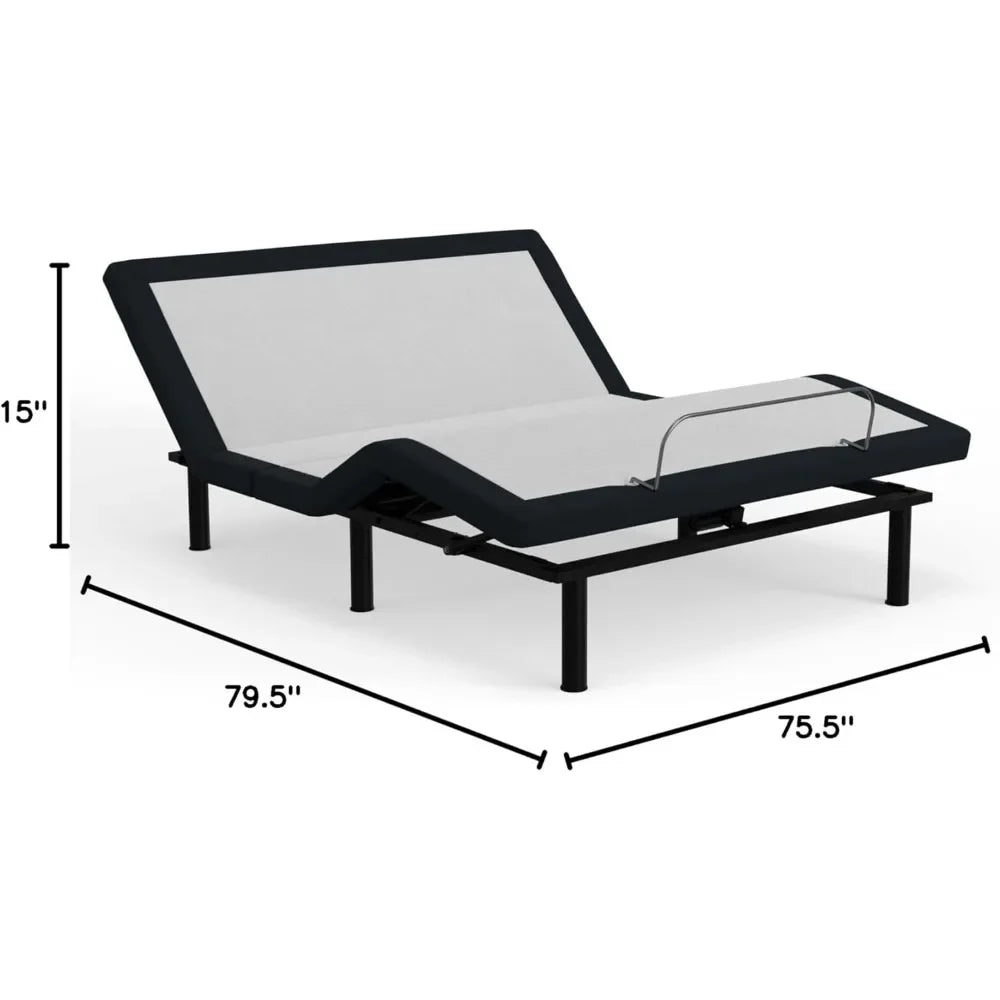 Adjustable Bed Base Frame With Head And Foot Incline Remote
