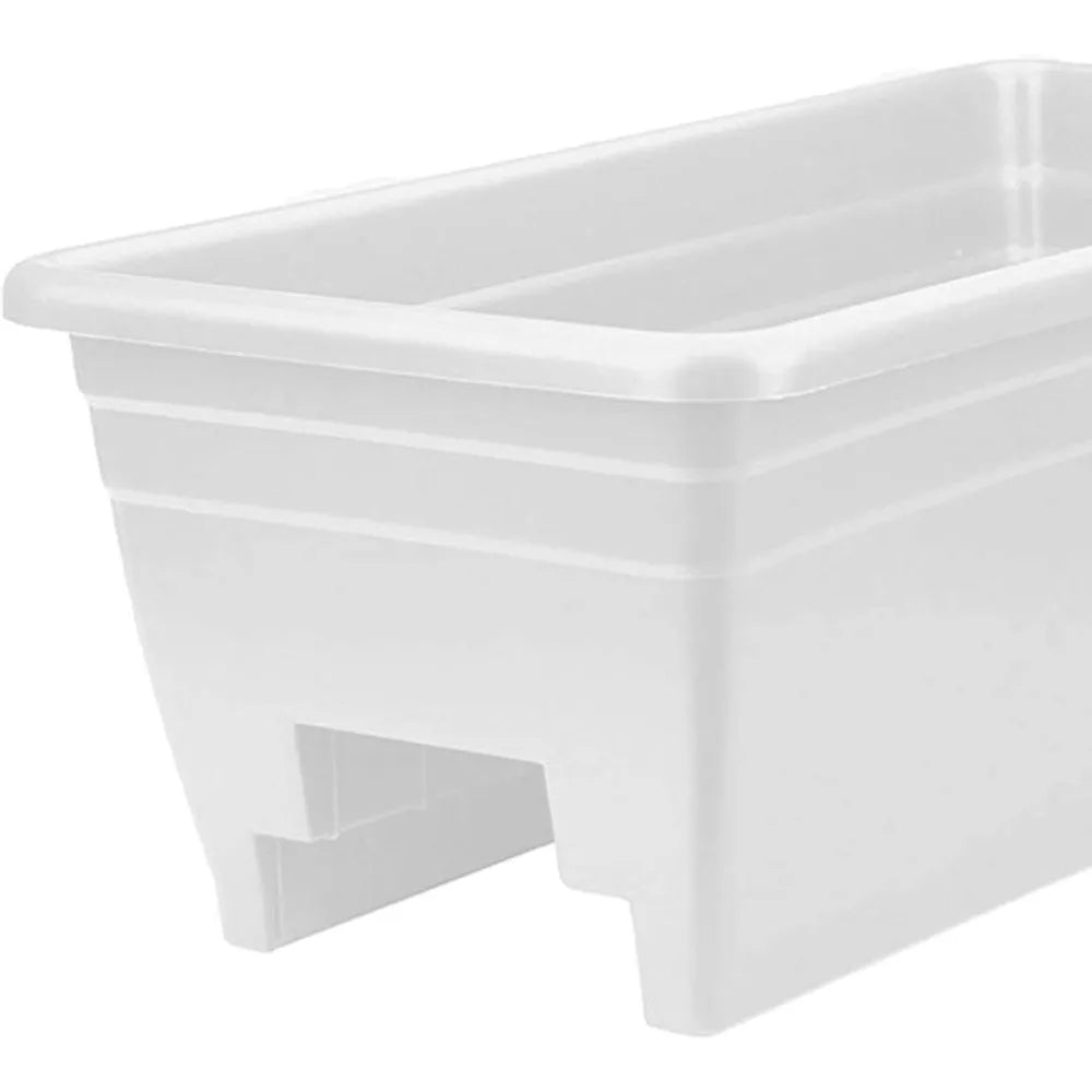 HC Companies 24 Inch Heavy Duty Plastic Deck Rail Planter
