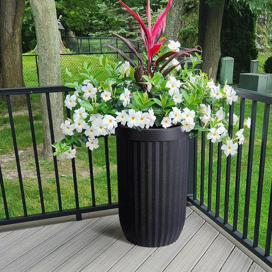 HiMISSH Self Watering Marble Planters Set of 2 With Monitor