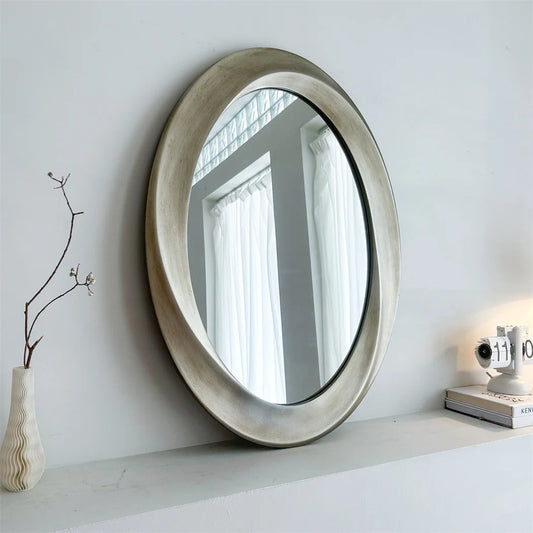 Antique Baroque Gold Oval Wall Mirror for Elegant Home Decor