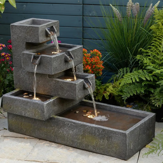 Modern Tiered Water Fountain for Outdoor Garden Elegance